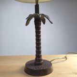 Polychrome metal palm tree lamp