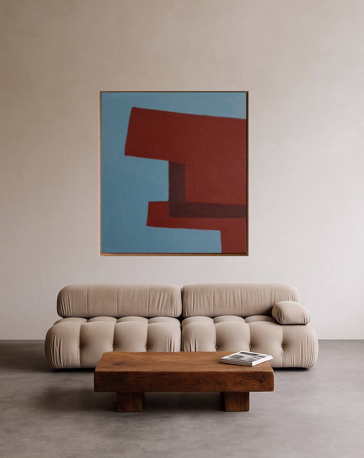 Abstract minimalist painting on stretched canvas 100x80cm
