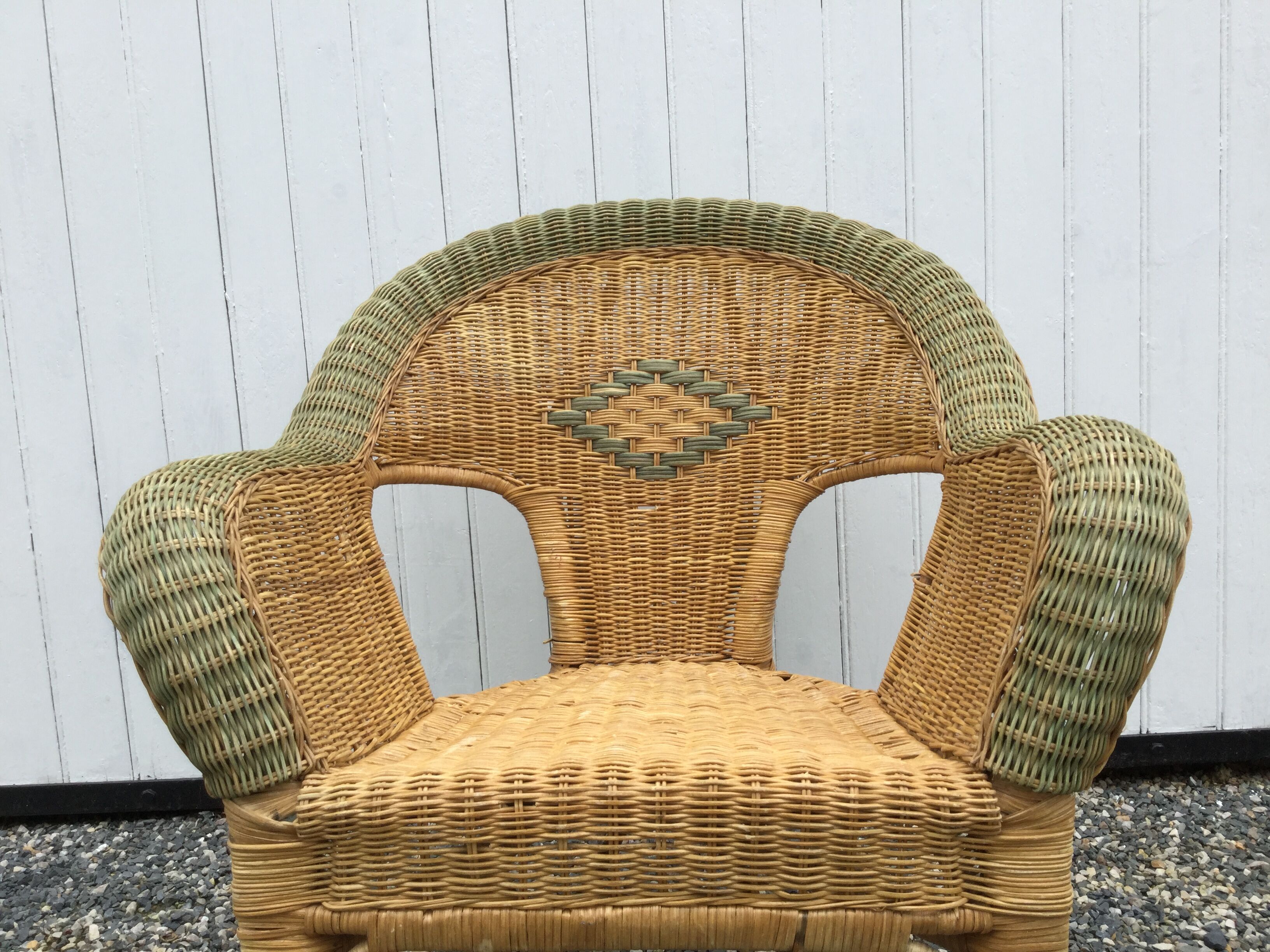 Rattan and bamboo armchair