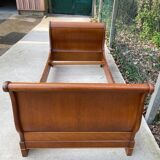 Louis Philippe Grange solid wood sleigh bed with base