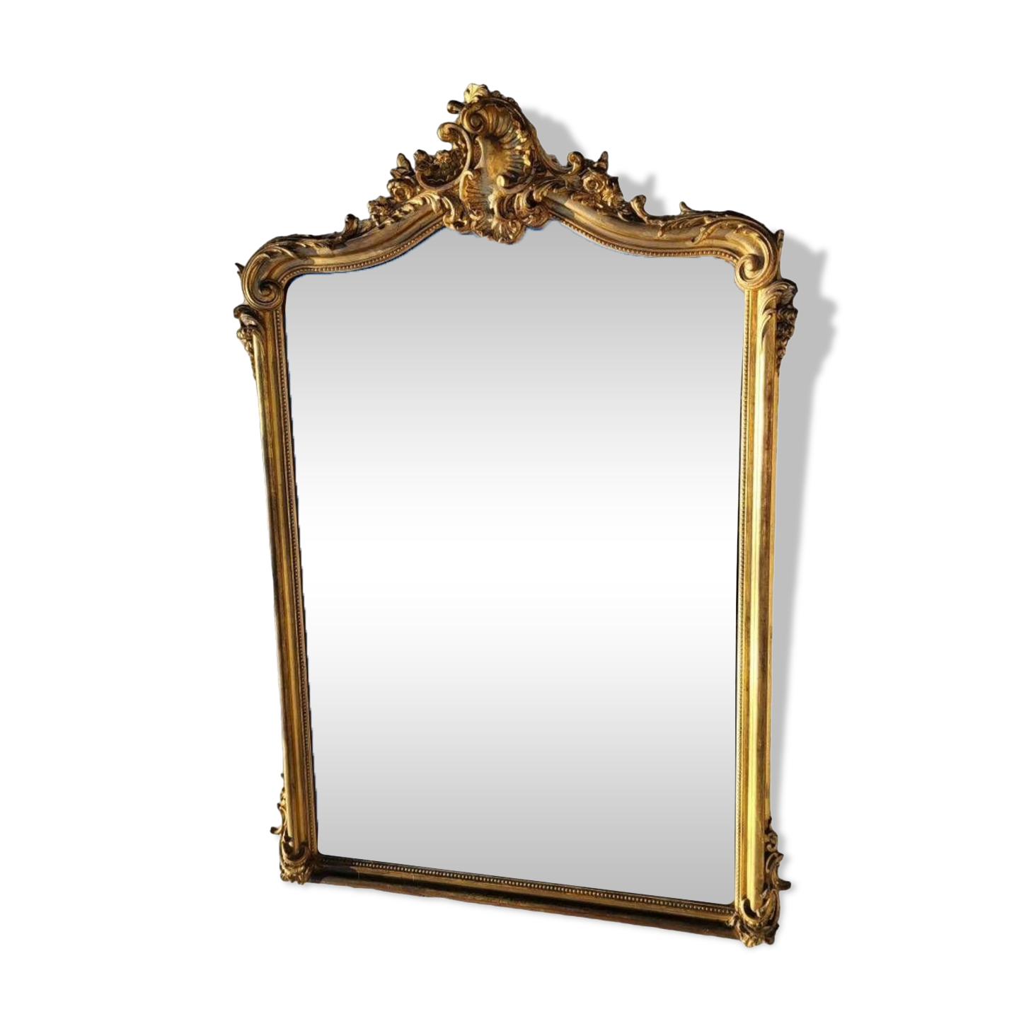 Miroir de cheminée doré XIXe style Louis XV