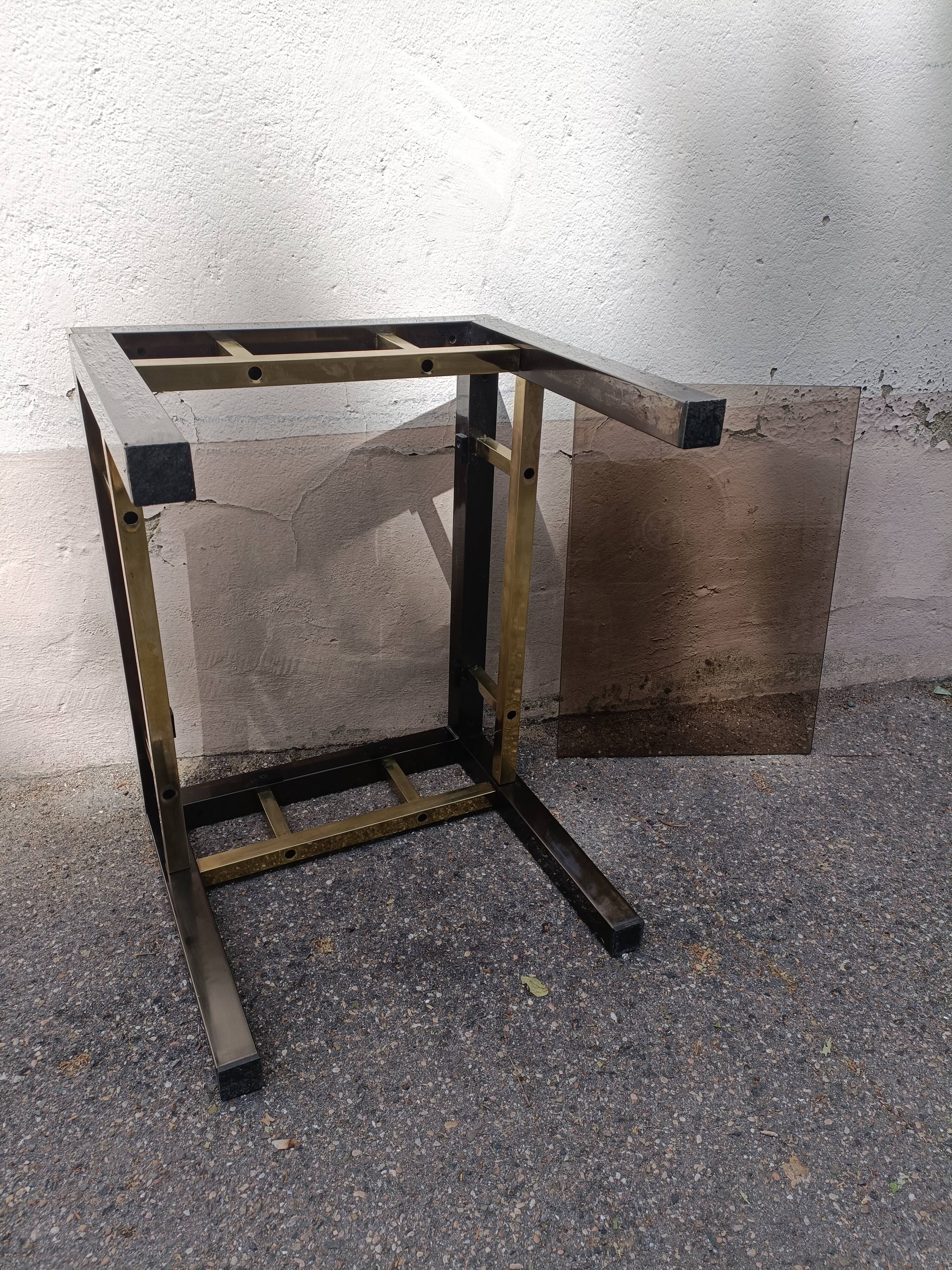 Table basse 80' chrome laiton vintage