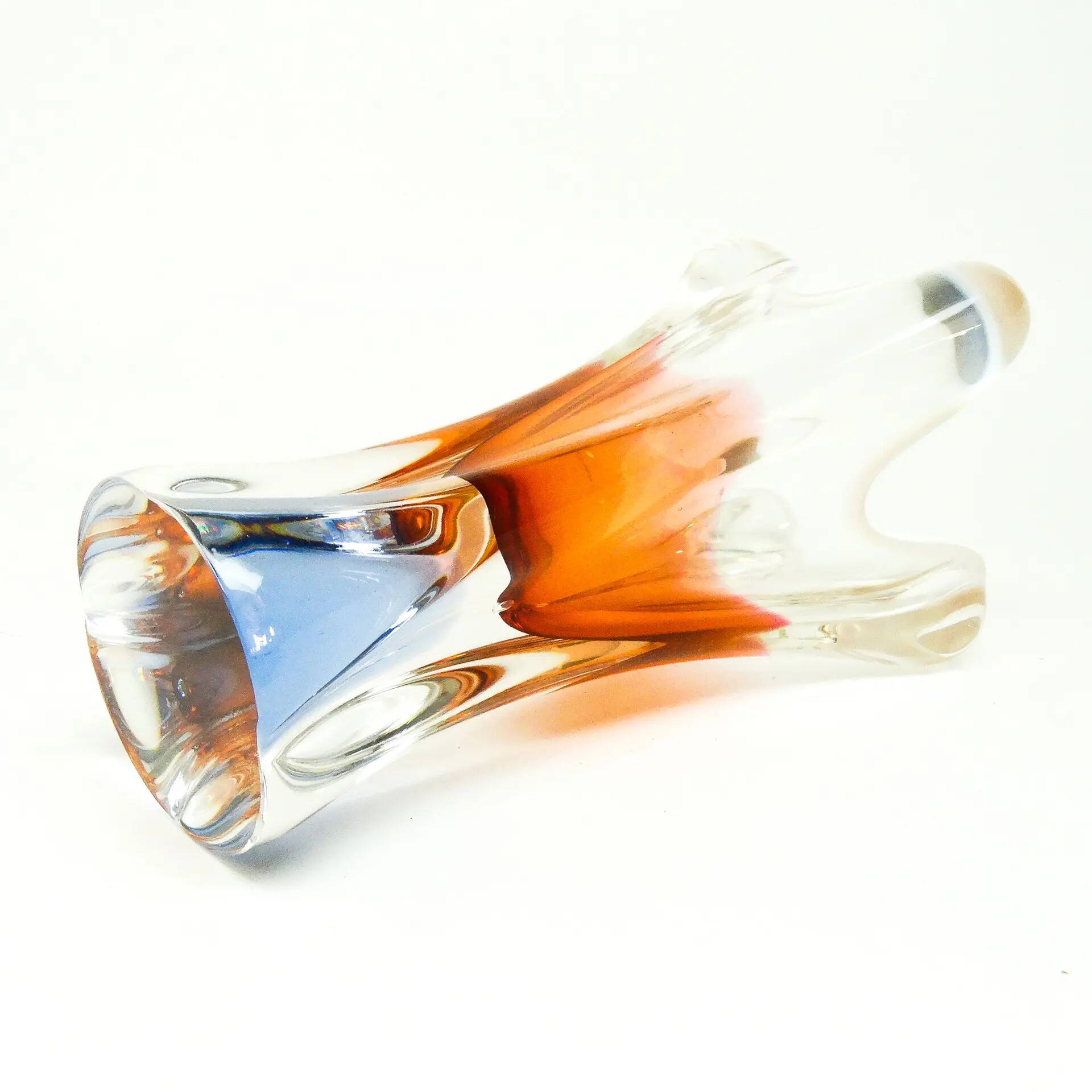 Mid-century modern vase, glass, designed by J. Hospodka, Czechoslovakia, 1960s