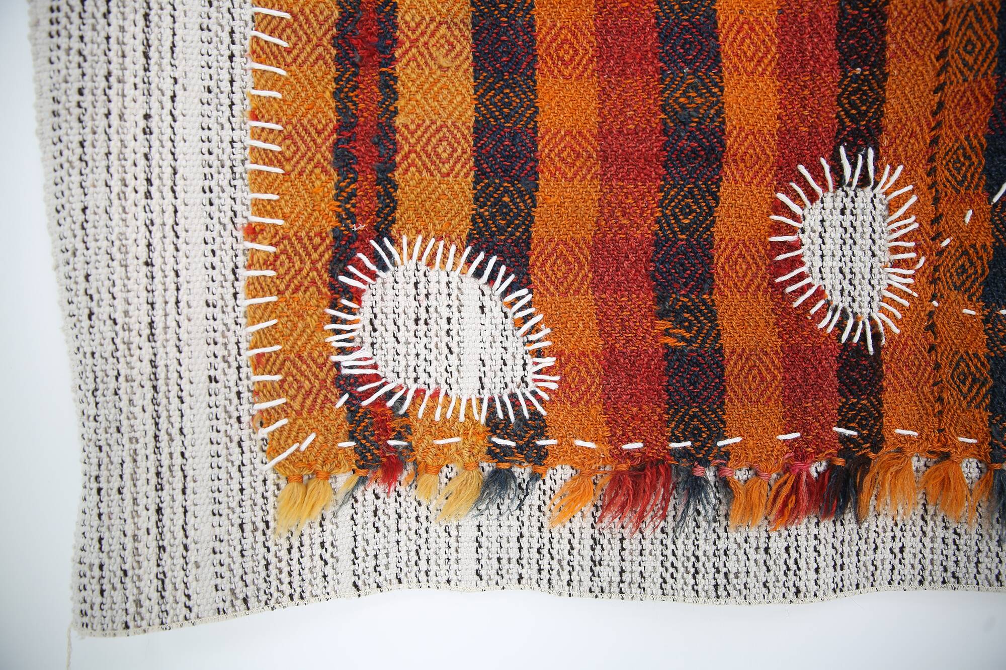 Tenture Murale Tissée Abstraite, Art Textile Fait Main, 105x112 Cm