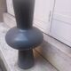 Grey opaline glass designer vase
