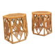 Paire de tables d'appoint ou chevet en rotin
