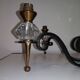Lustre moderniste en fer forgé, laiton et cristal de Sèvres, 1950