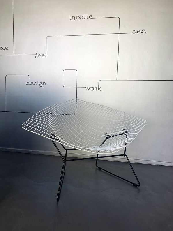 Fauteuil Big Diamond, Harry Bertoia pour Knoll International années 1950-60, restaurée