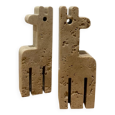 Pair of travertine giraffes, Fratelli Mannelli, Italy, 1970s