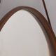 Vintage 1970s oval wall mirror in wood, italian design