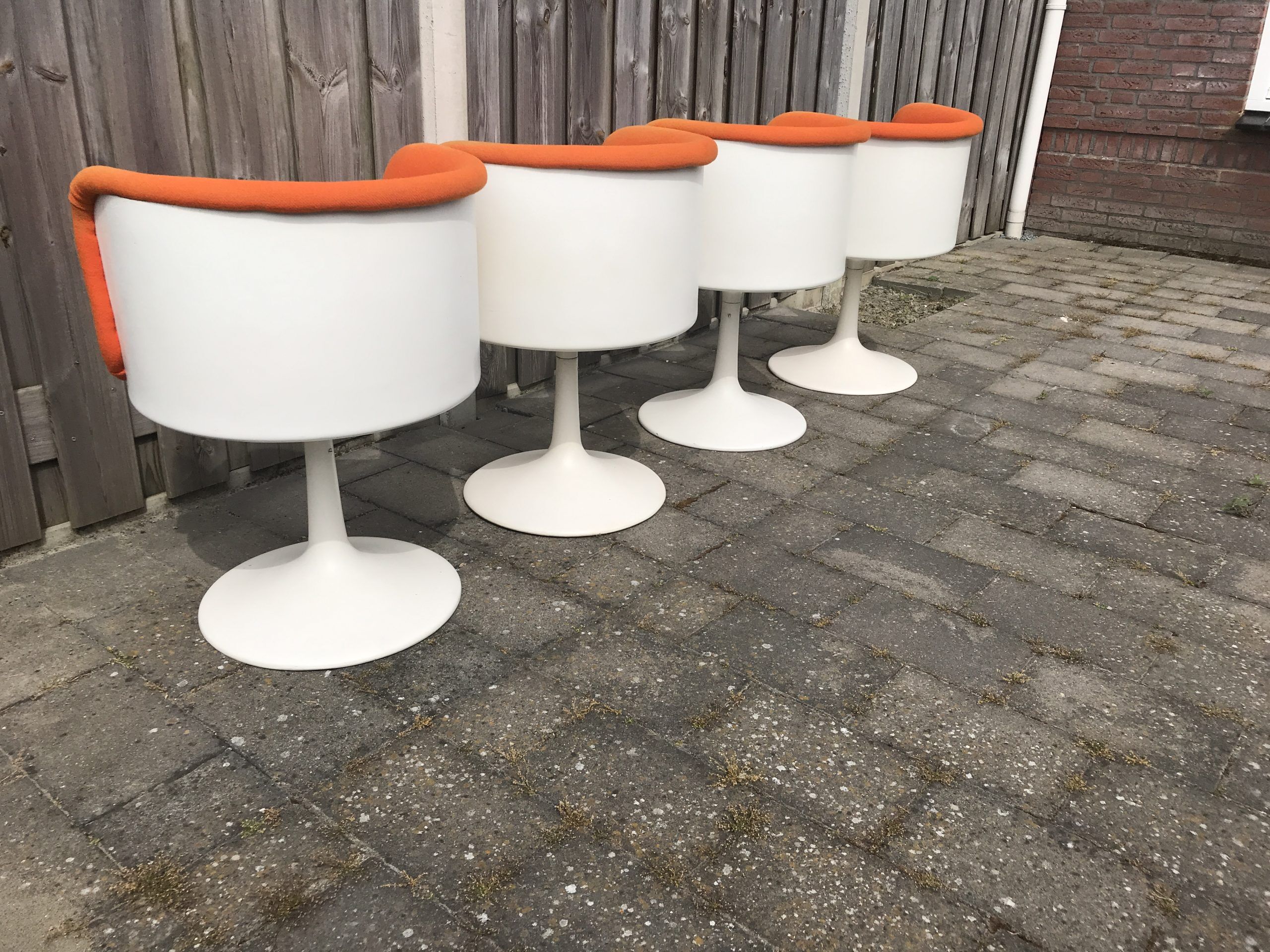 Fiberglass swivel dining chair by TopForm 1970s Netherlands, set of 4