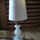Bedside desk lamp base alabaster lampshade pearl