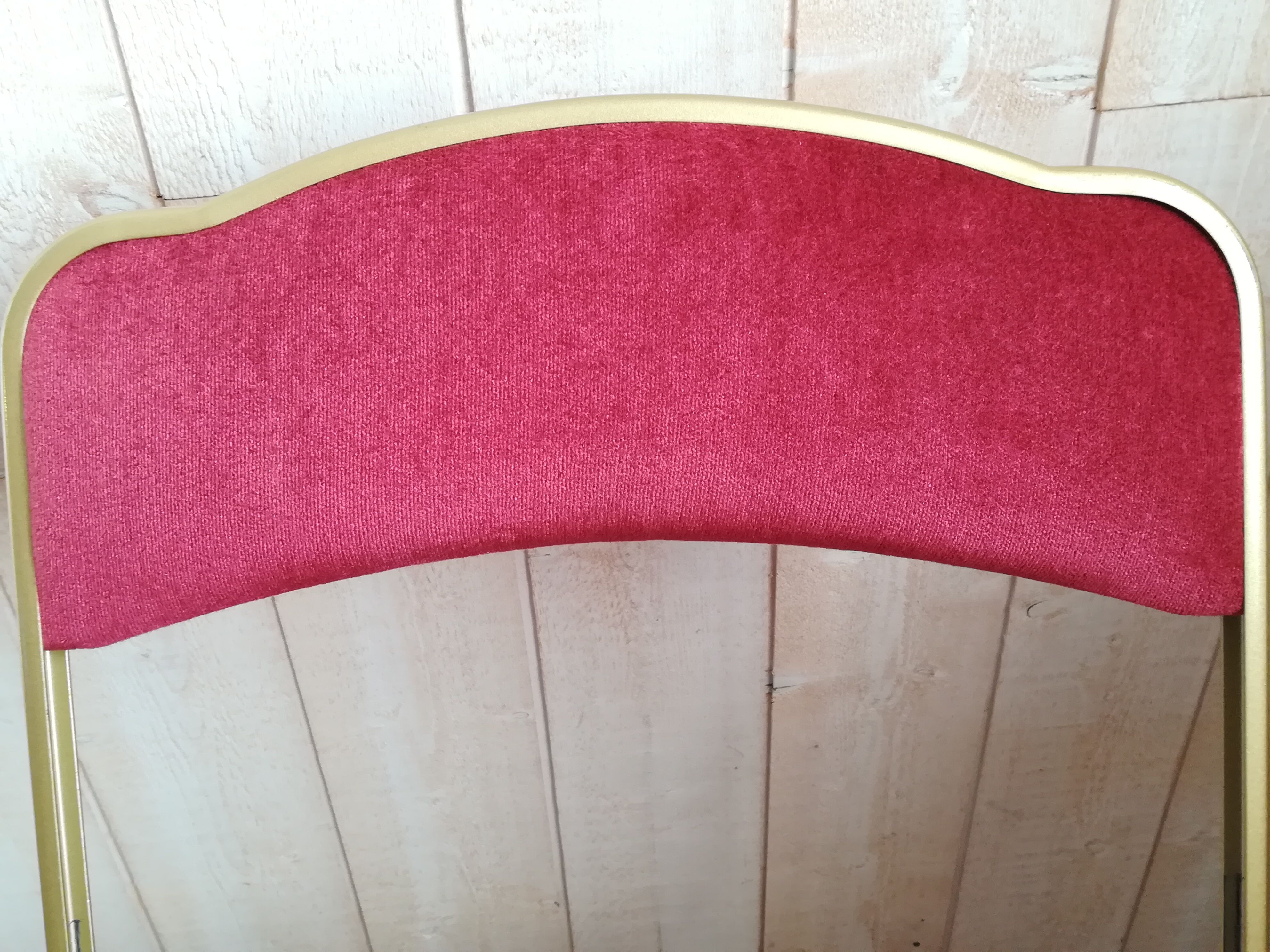 Pink velvet folding chair