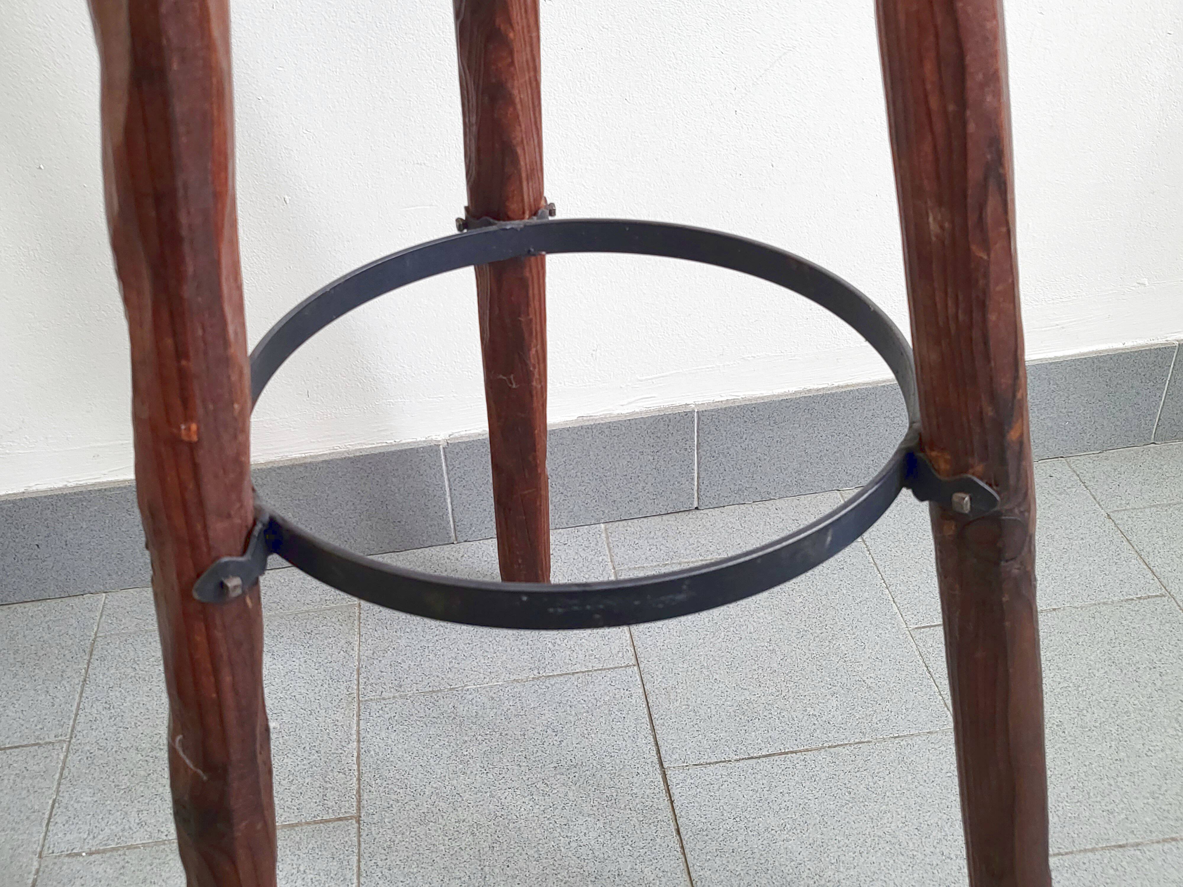 Vintage Spanish brutalist bar stool 1970s