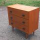 Vintage chest of drawers in gilded oak from the 50s 3 drawers feet bobbin