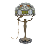 Lampe de table Art Nouveau française « style Tiffany », années 1930