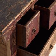 Antique oriental chest of drawers with red patina (c.1900)