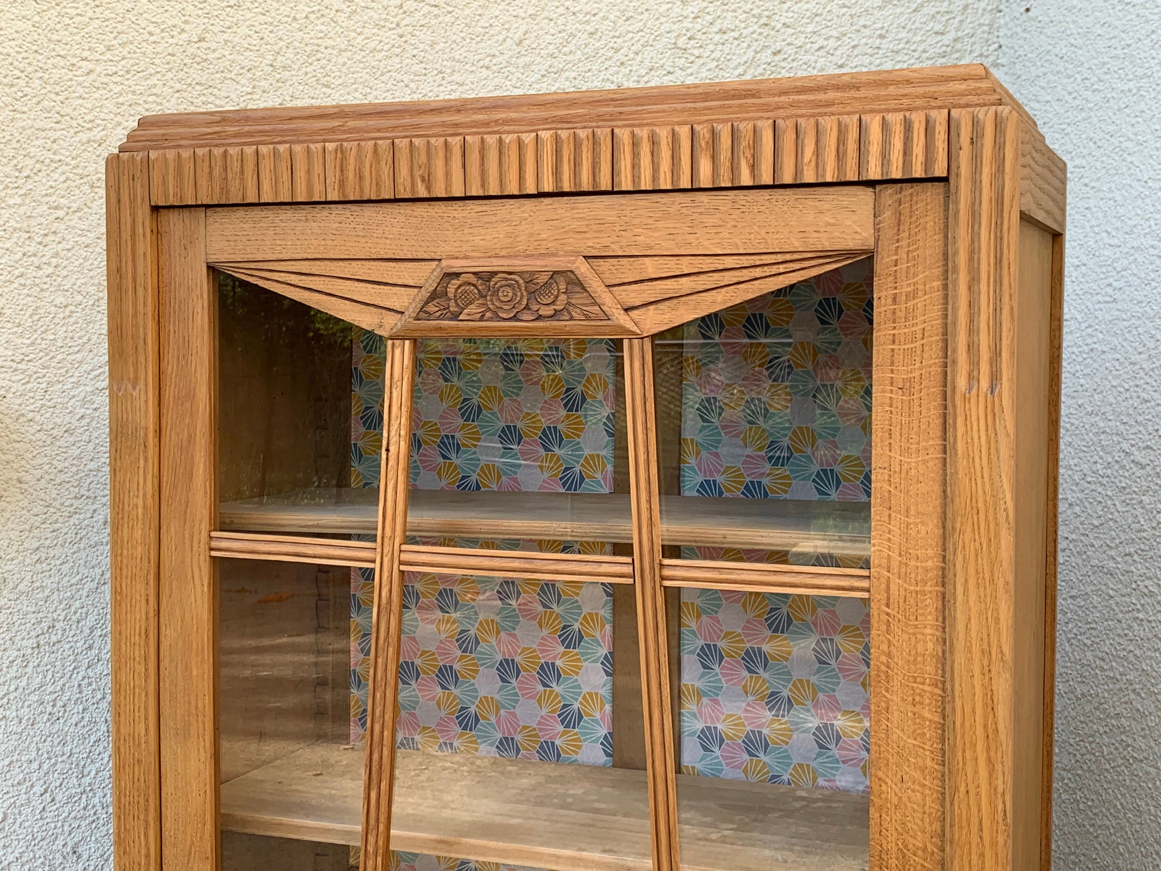 Parisian wardrobe glazed art deco 1920 raw wood