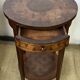 Pedestal table / Round seat in wood marquetry