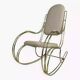 1960s rocking chair in brass and ecru imitation leather