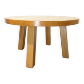 Brutalist eettafel massief eiken rond model