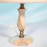 Bohemian table lamp from the 60s/70s, onyx and brass regency.