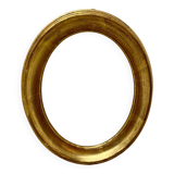 Old oval shaped wooden frame