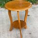 Round art deco side table in solid wood 1950