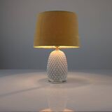 Pineapple Porcelain Table Lamp with Iridescent Glaze and Gold by Capodimont