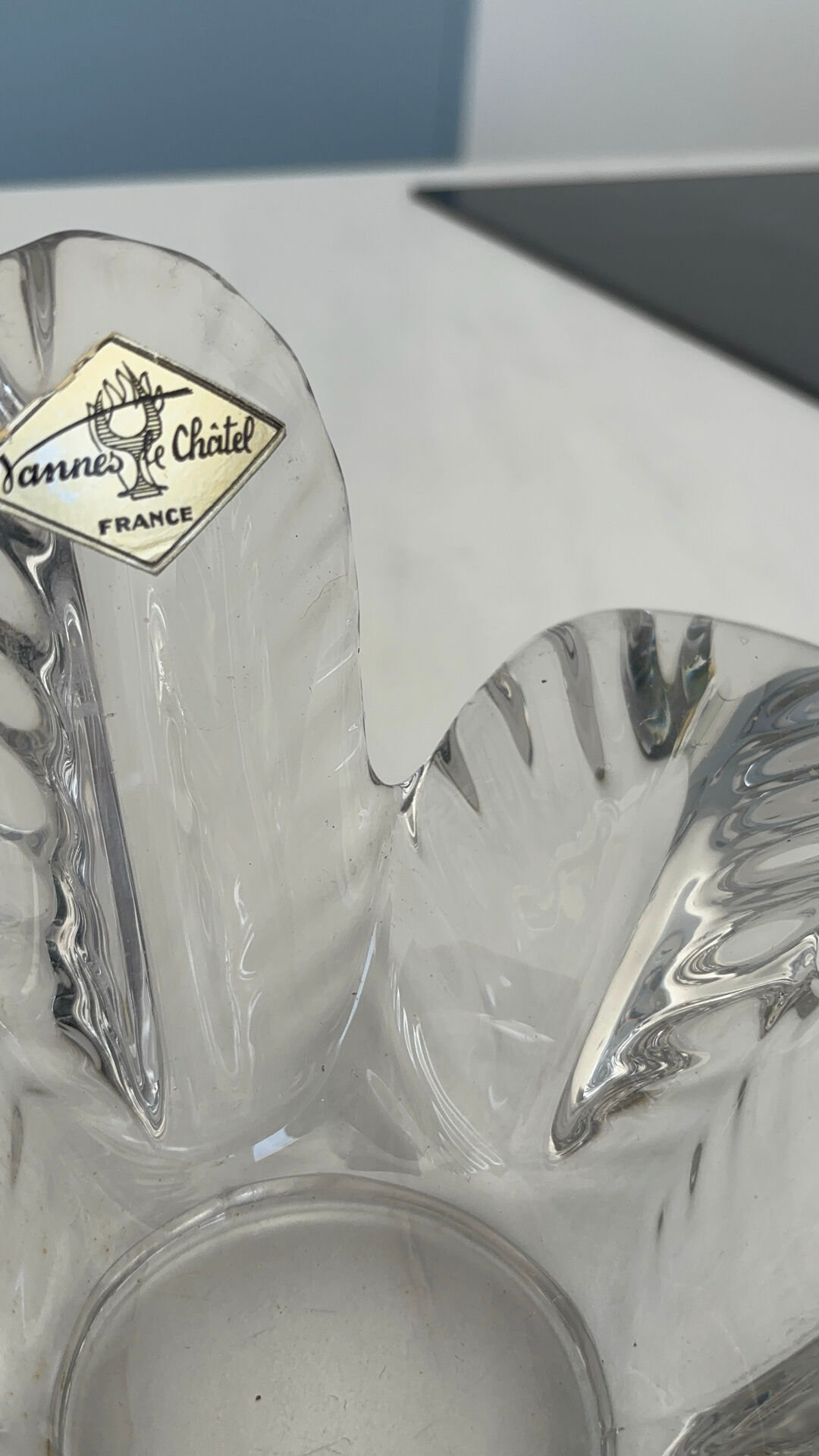 Vide-poche vintage Vannes-le-Châtel en cristal formant fleur