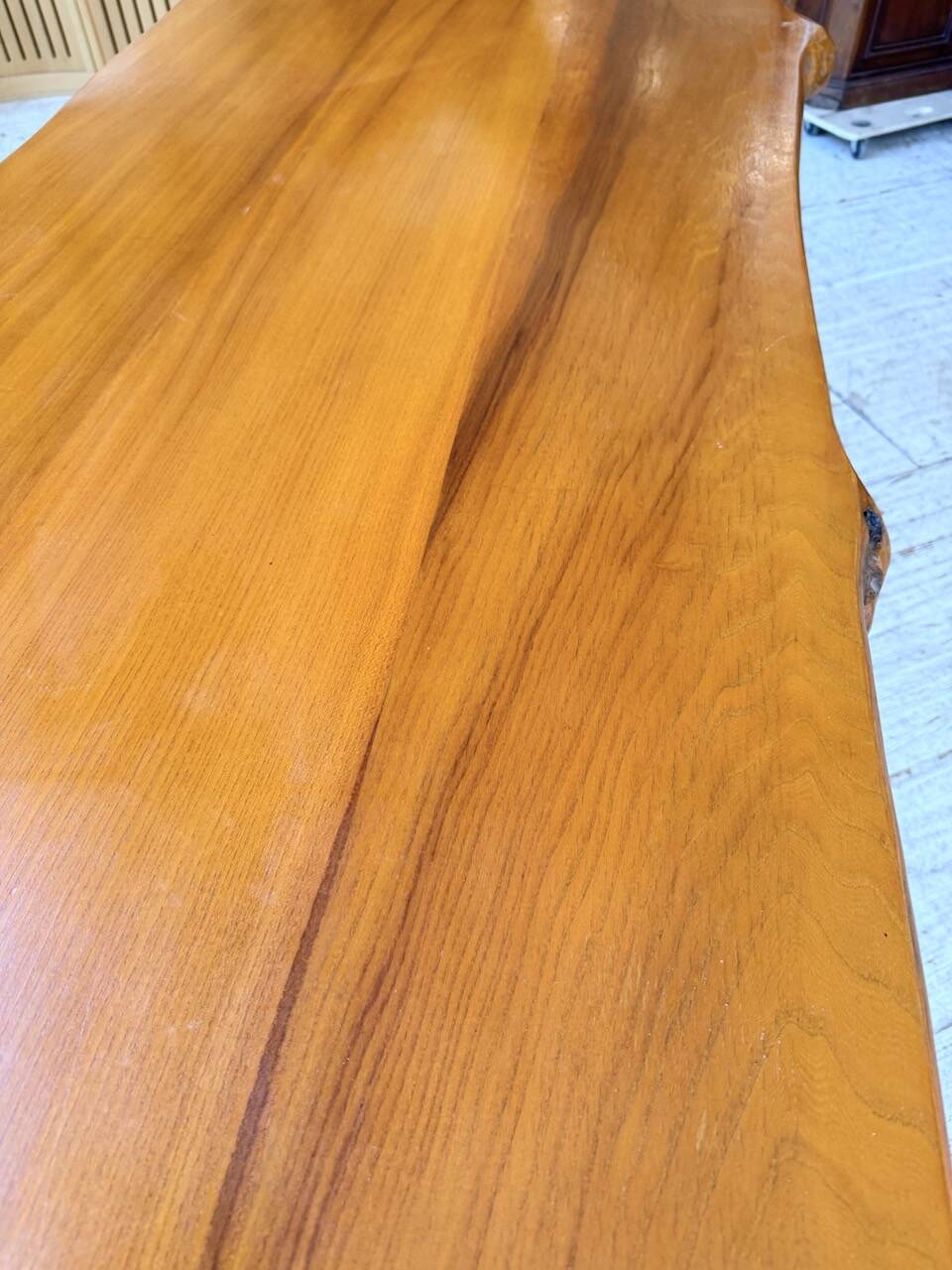 Aranjou farmhouse table in blond elm, 1950s
