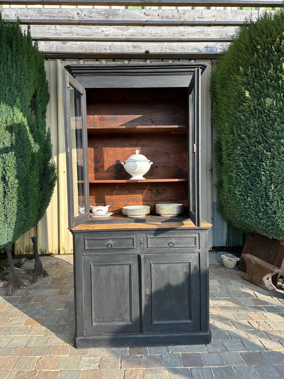 Antique black office dresser