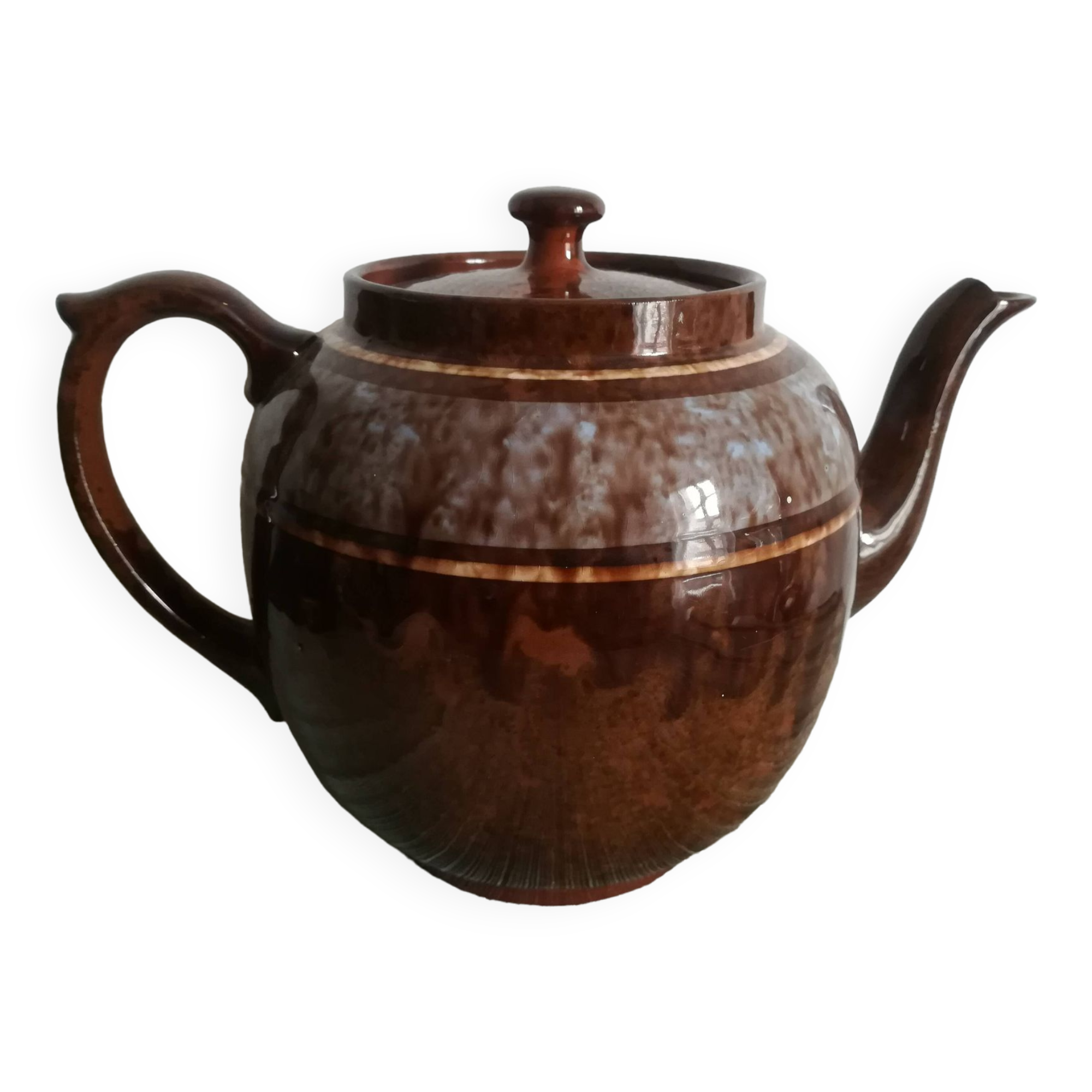 large vintage English earthenware teapot