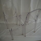 Pair of stackable chairs Victoria Ghost by Philippe Starck, Kartell
