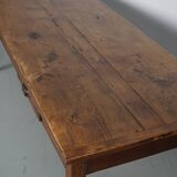 Antique Elm 19th Century French Rustic Farmhouse Dining Table