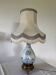Blue earthenware lamp from the grand feu, bronze and lampshade, 19th century.