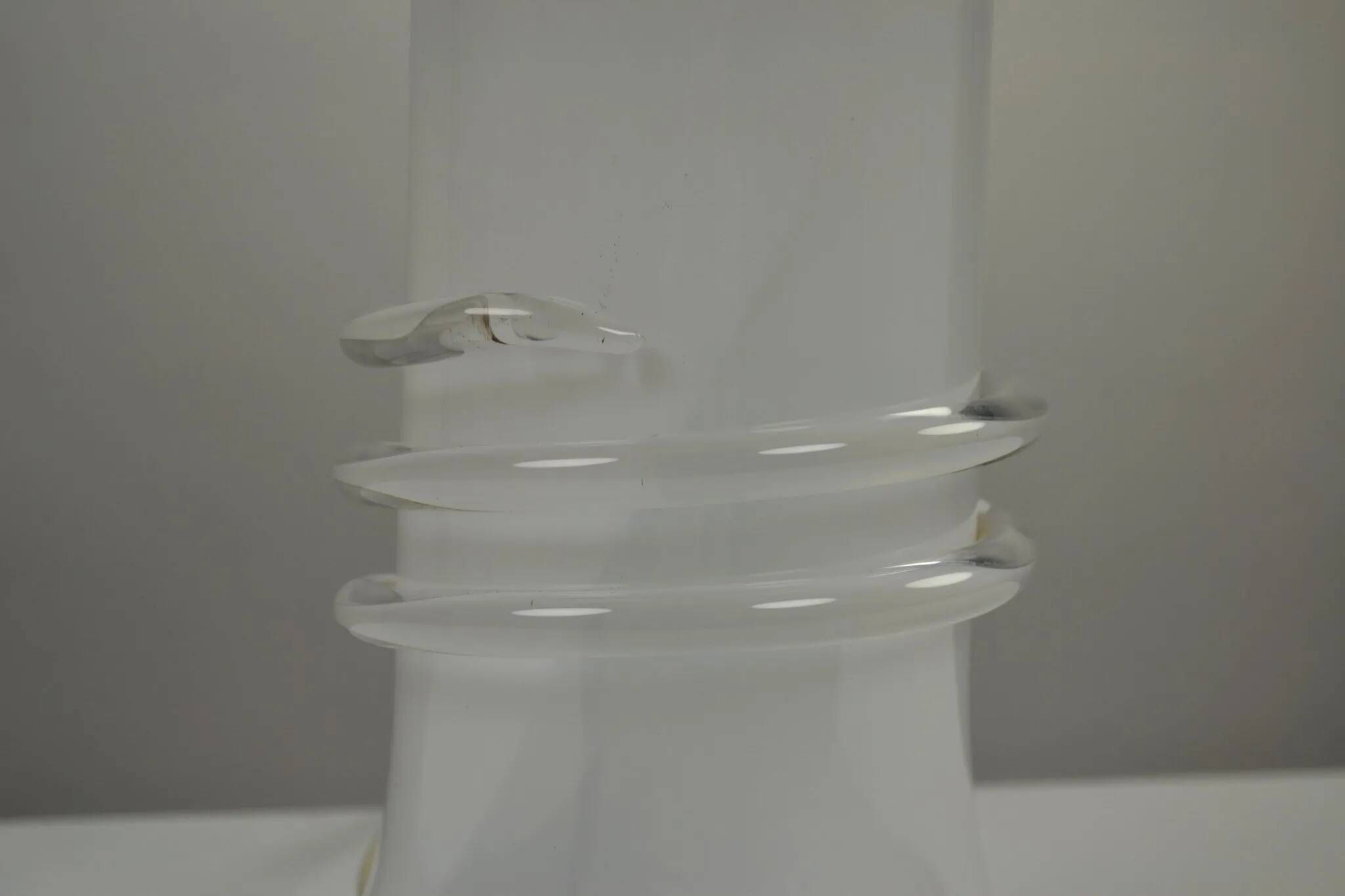 Large Glass Table Lamp by Hannelore Dreutler/Studio Åhus for Ateljé Lyktan, signed and dated 1981