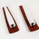 Rare set of wall lamps in teak and opaline glass by Kaiser Leuchten