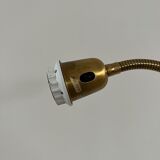 Danish Mid-Century Leather and Brass Adjustable Floor Lamp