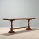 Antique walnut table with curved legs, Italy, 20th century.