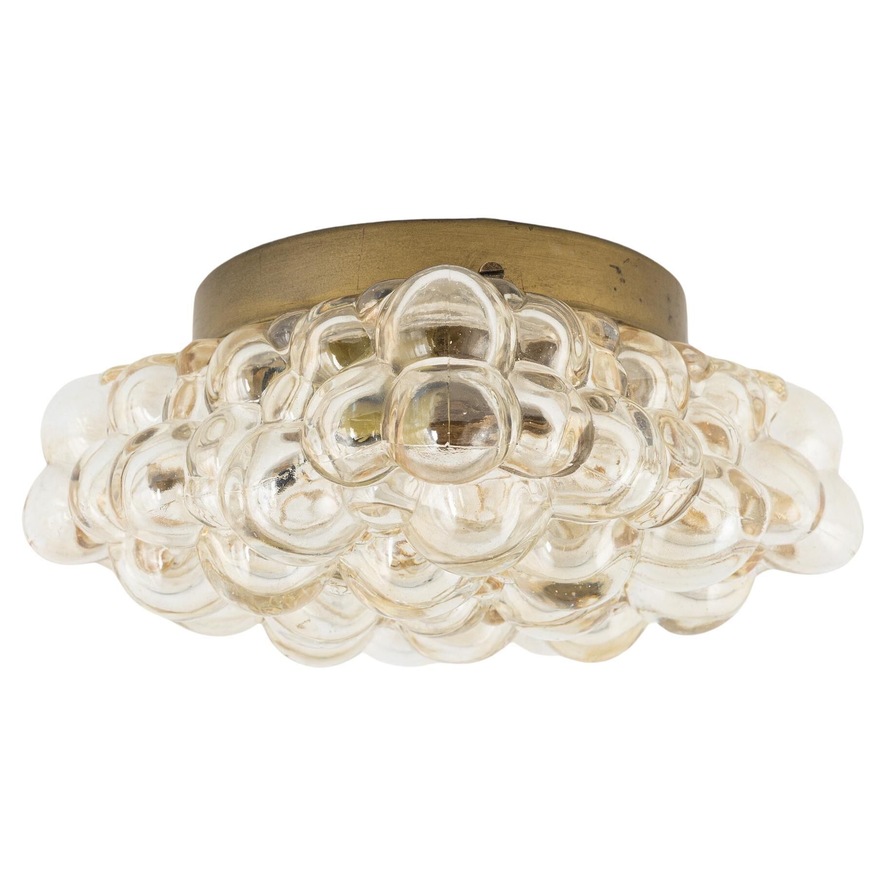 Wall lamp or recessed lamp in bubbled glass by Helena Tynell, 1960s, Limburg, Germany.