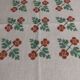 Vintage linen tablecloth and napkins acrylic embroidery 147 X 160 cm