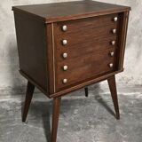 Empty silverware cabinet / vintage cutlery cabinet on tapered legs – year