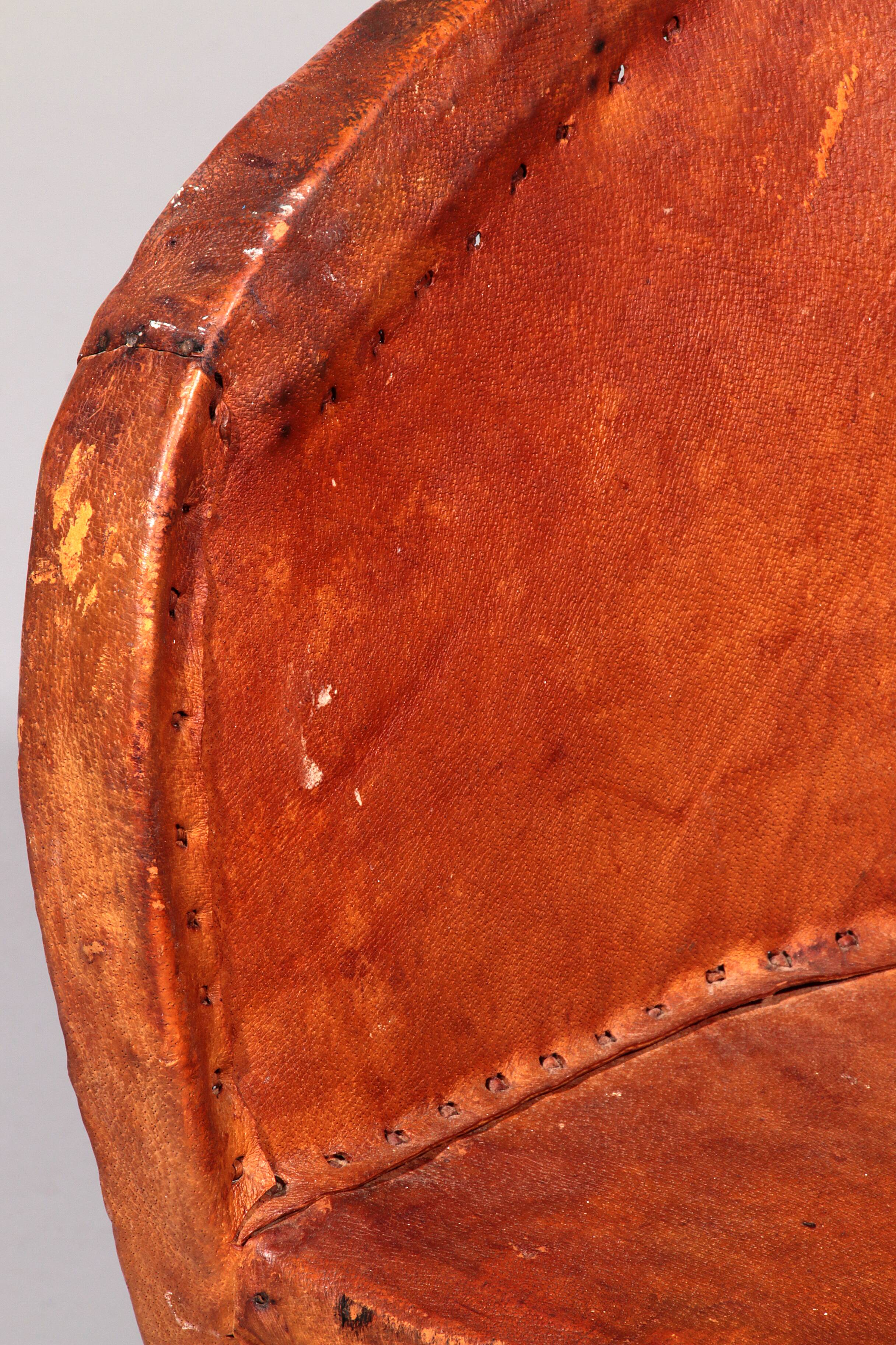 Folk art equipale ostrich chair leather mexico 1970s