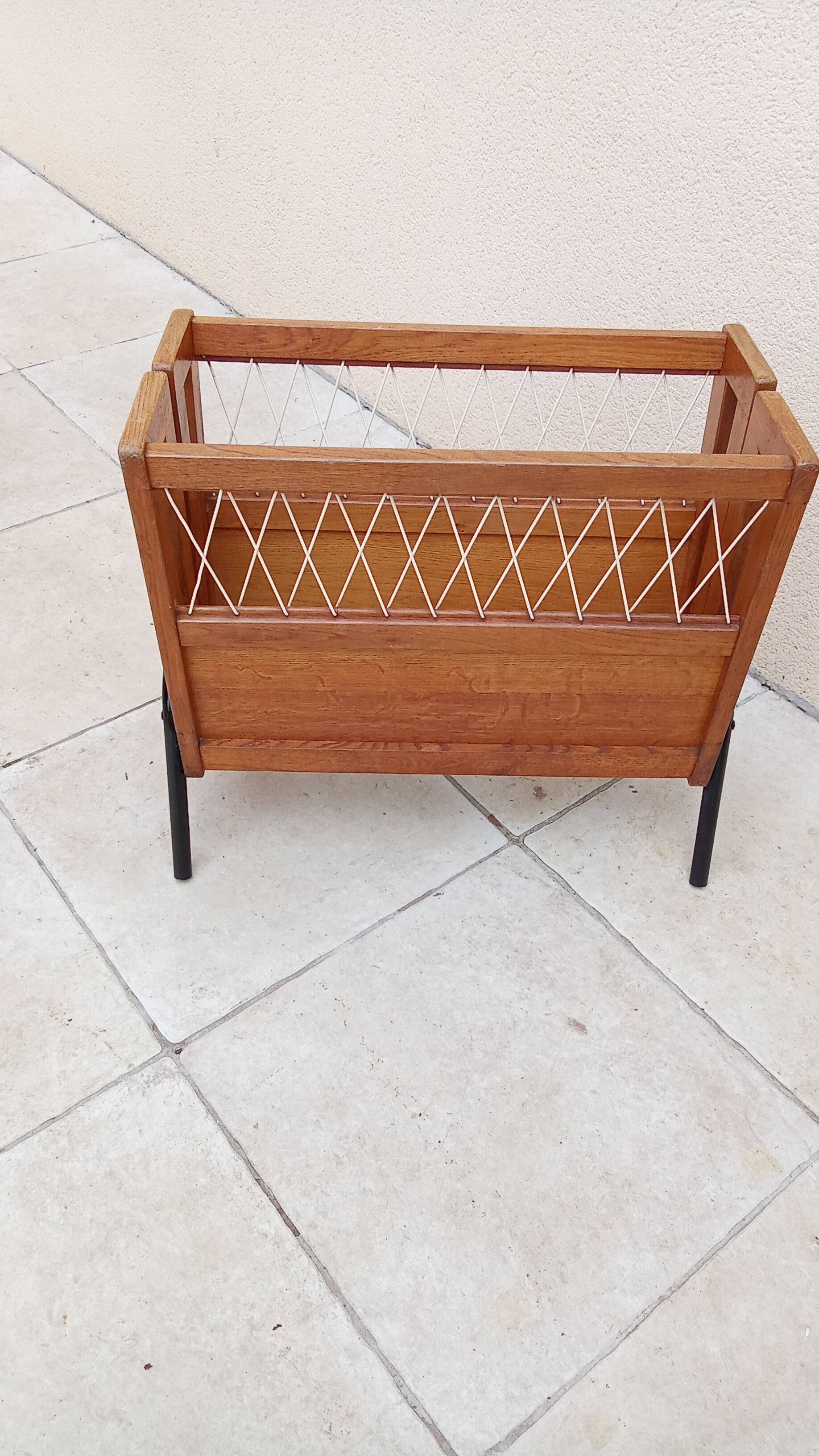 Coffre a jouets bois scoubidou vintage