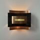 Pair of vintage wall lights, matte black metal and copper, Netherlands 1960