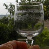 Set of 6 ARQUES crystal red wine glasses. Matignon model.