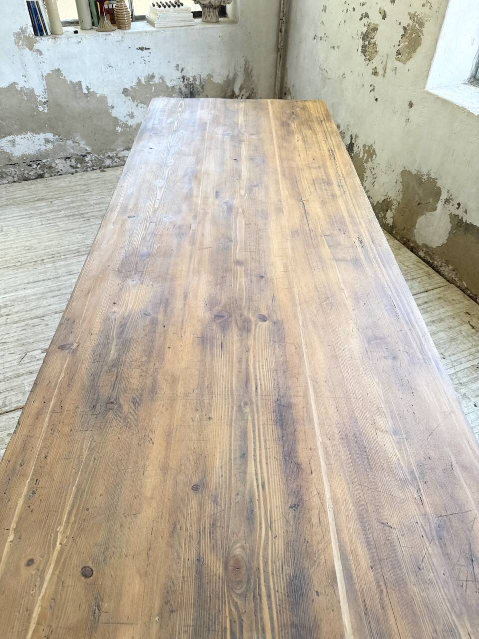 50s pine and oak farmhouse table 2.5m