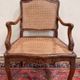 Louis XV style office chair in carved walnut