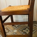 Lot de 2 chaise bois et paille